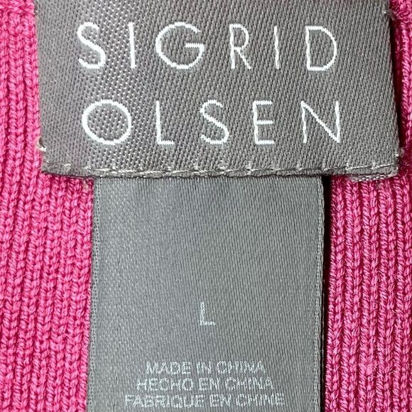Sigrid Olsen Vintage Silk Blend Knit Cardigan in Pink/Green/Orange Women’s L - Picture 6 of 8